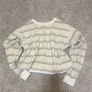 Fifth Sun Cream and Red Graphic Sweatshirt